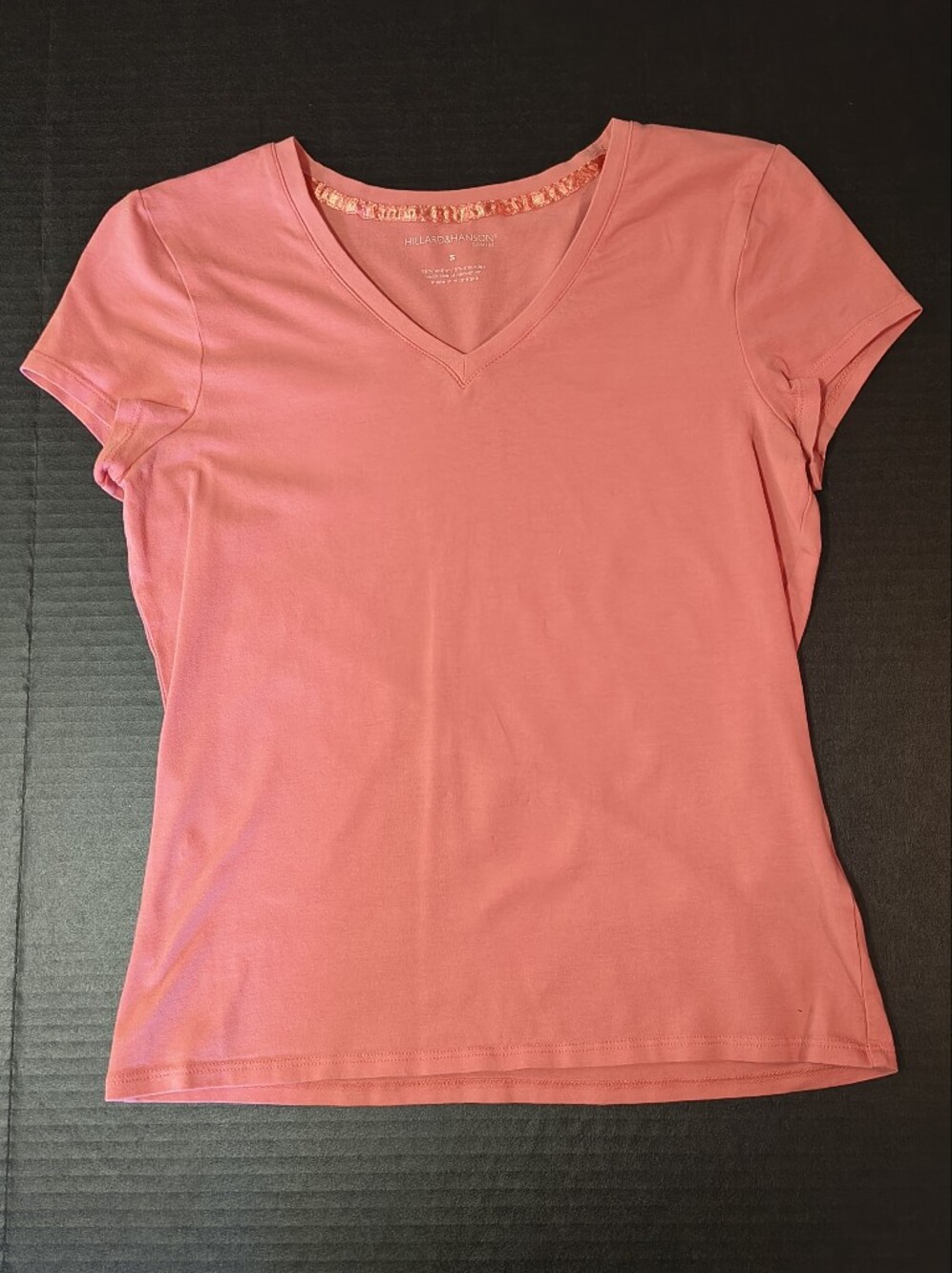 Hillard & Hanson Coral V-Neck Tee